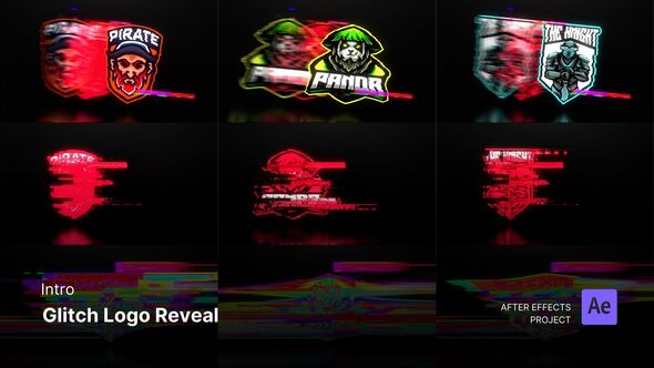 Intro/Opening - Glitch Logo Reveal After Effects Project Files Logo Stings template preview