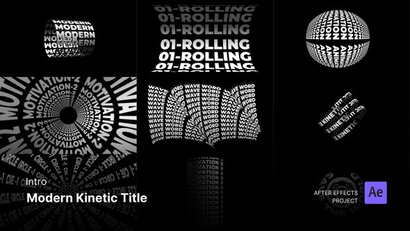 Intro Countdown - Modern Kinetic Title After Effects Project Files Titles template preview