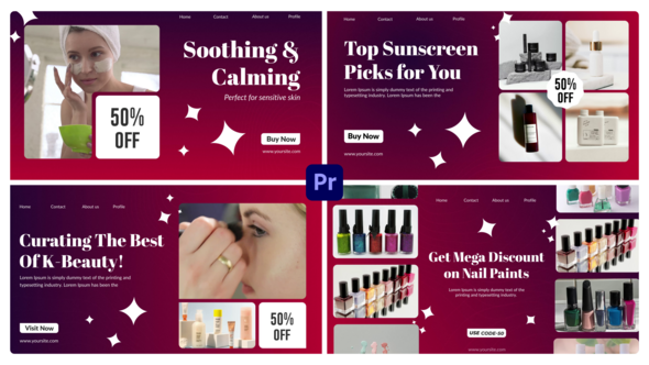 Beauty Products Promo Premiere Pro template preview