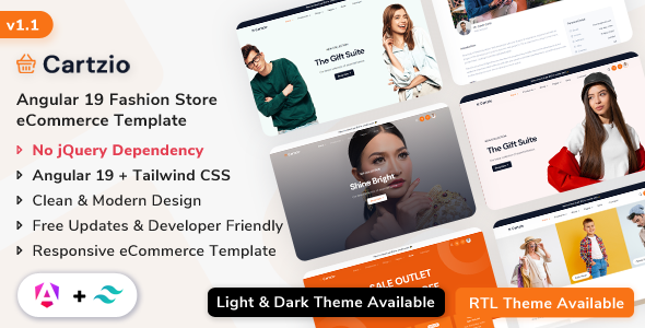 Cartzio - Angular 19 Fashion Store eCommerce Template