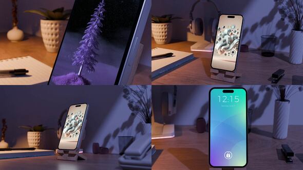 Office Phone 16 Mockups | MOGRT Premiere Pro template preview