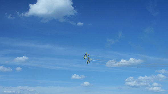 Airplanes Doing Tricks On Blue Sky Background 2 By V8pixel Videohive