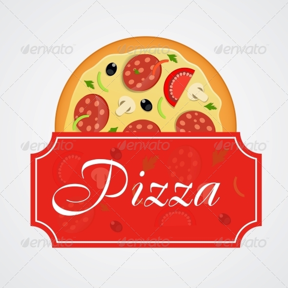 Pizza Menu Template Vector Illustration - Food Objects