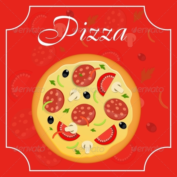 Pizza Menu Template Vector Illustration - Food Objects