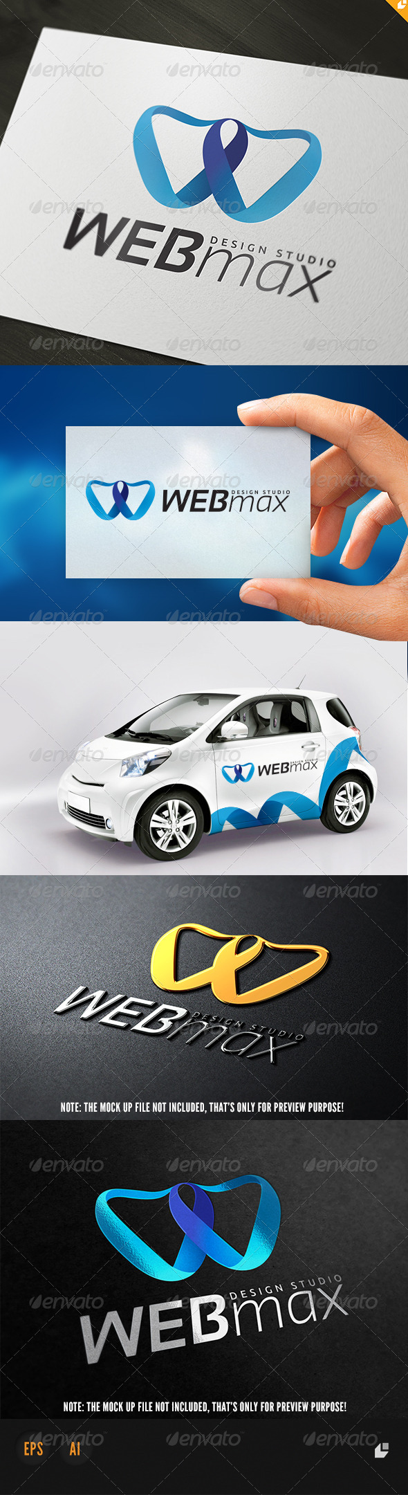Web Max Design Studio Logo - 3d Abstract