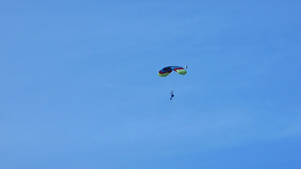 Paragliding in Blue Sky