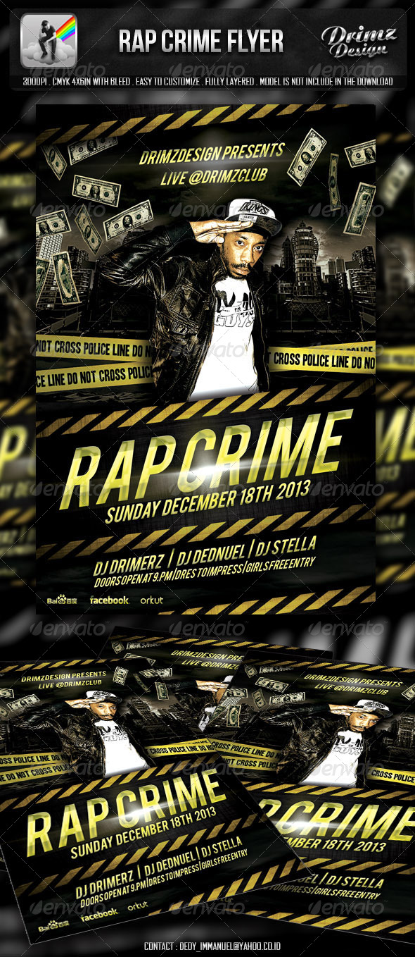 Rap Crime Flyer - Events Flyers