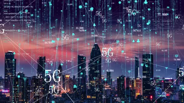 Smart City With 5g Network Signal Coverage alt