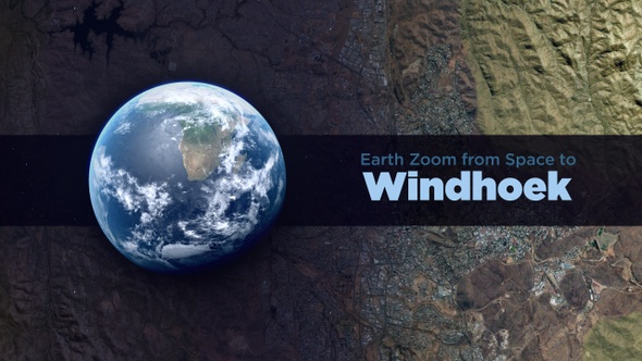 Windhoek (Namibia) Earth Zoom to the City from Space