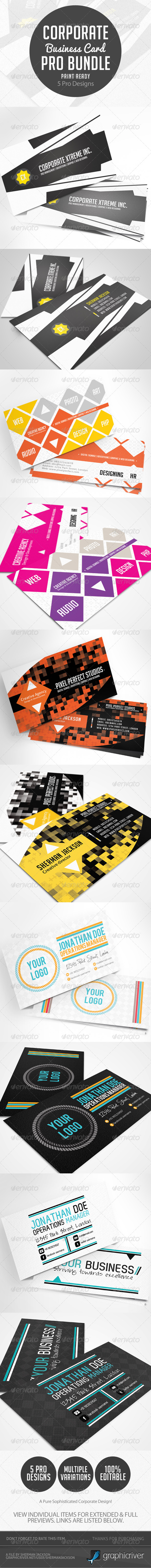 Corporate & Creative Business Card Pro Bundle - Creative Business Cards