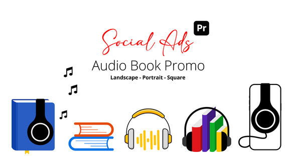 Audio Book Promo Social Ads for Premiere Pro Premiere Pro template preview
