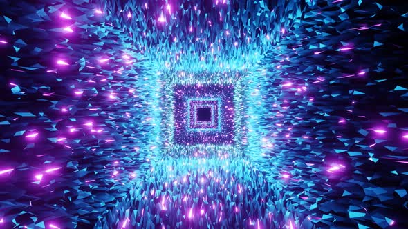 Blue and purple flashing Sci-fi VJ LOOP neon flickering motion background.