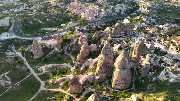 Awesome view of Uchisar Castle at Goreme Historical National Park in Cappadocia, Turkey. alt