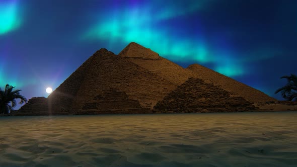 Pyramids At Night