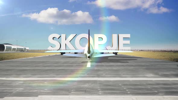 Commercial Airplane Landing Capitals And Cities Skopje