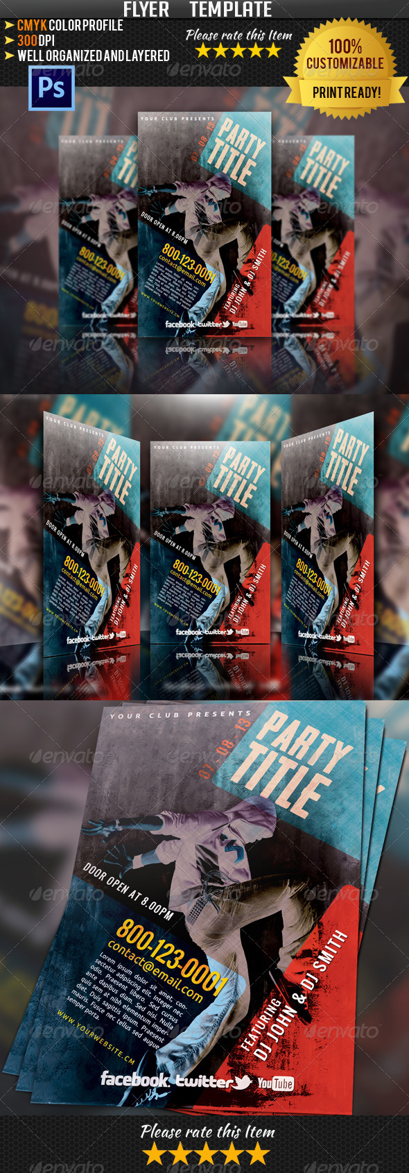 Flyer Template 001 - Clubs & Parties Events