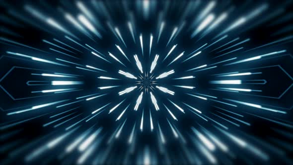 Motion graphic 4K seamless loop of flying into digital technologic tunnel.