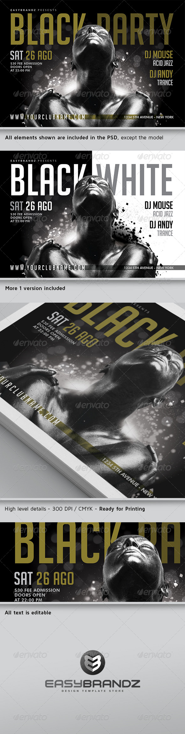 Black Party Flyer Template Vol.02 - Events Flyers