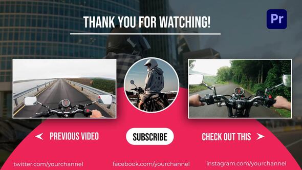 Youtube End Screen for Premiere Pro Premiere Pro template preview