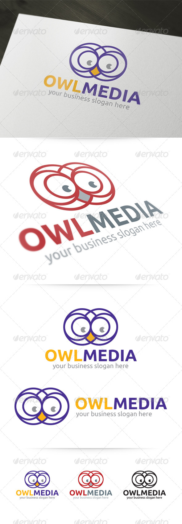 Owl Media Logo - Animals Logo Templates