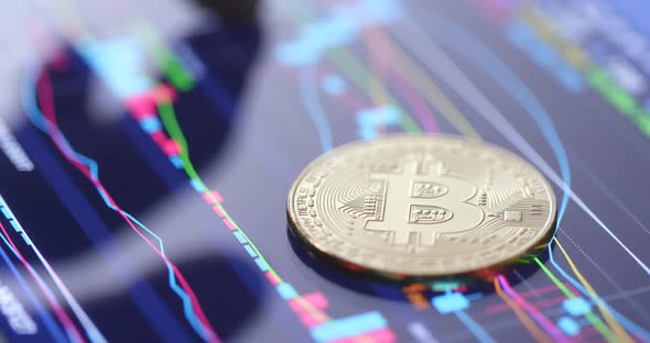 bitcoin on the digital tablet screen alt