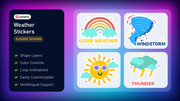Weather Stickers Elements template preview