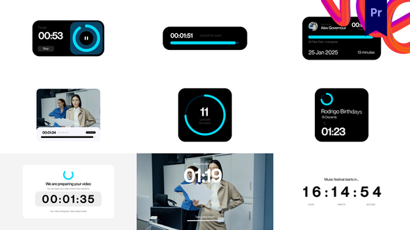 Countdown & Timer Pack Premiere Pro template preview