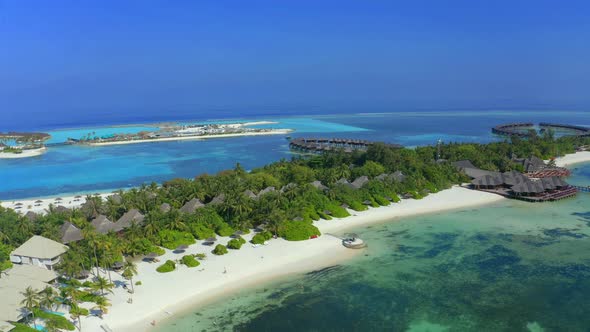 Aerial Shot of the Maldives island Olhuveli