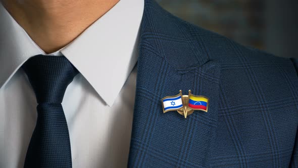 Businessman Friend Flags Pin Israel Venezuela alt