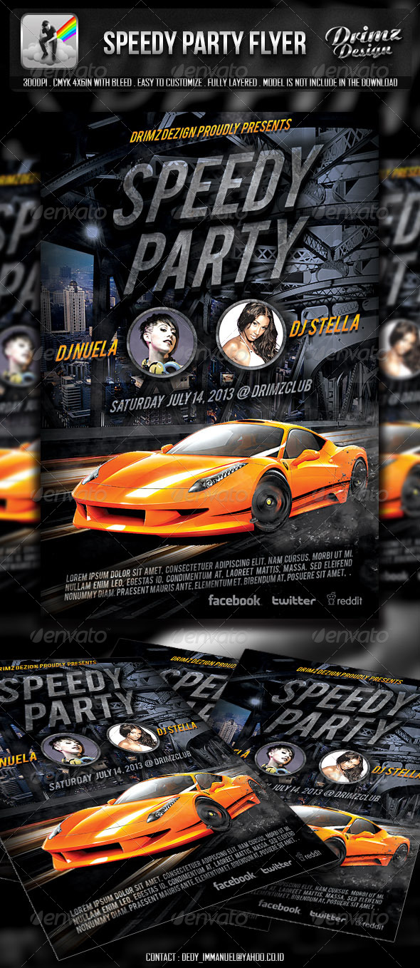 Speedy Party Flyer - Events Flyers