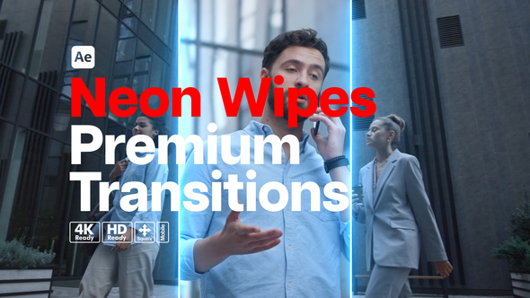 Premium Transitions Neon Wipes Elements template preview