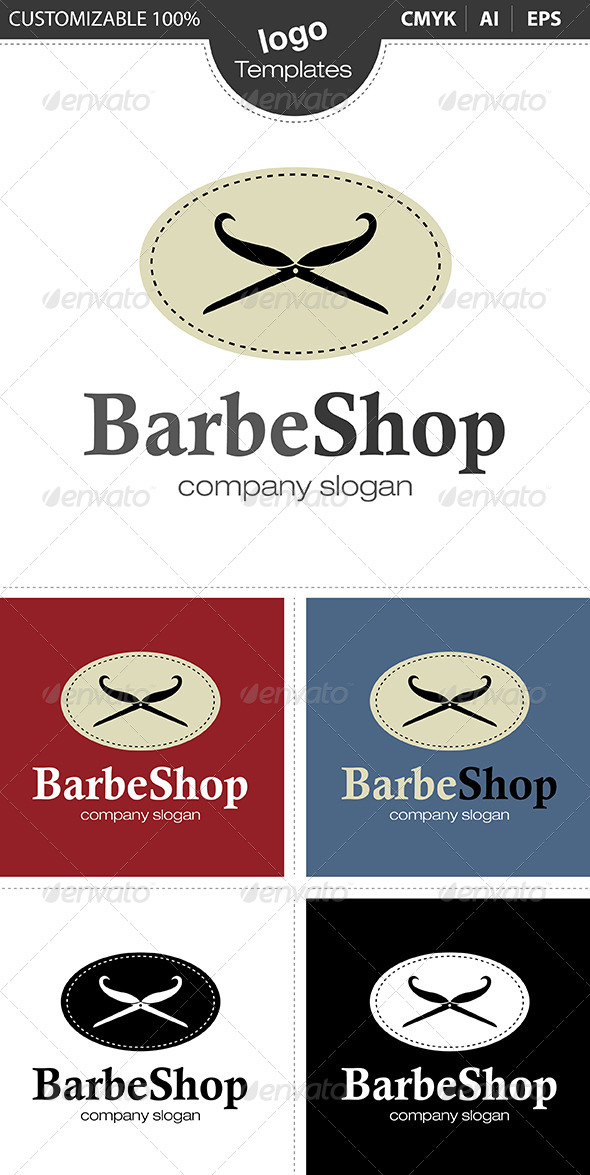Barbe Shop Logo - Abstract Logo Templates