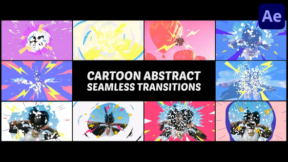 Cartoon Abstract Seamless Transitions for After Effects Elements template preview