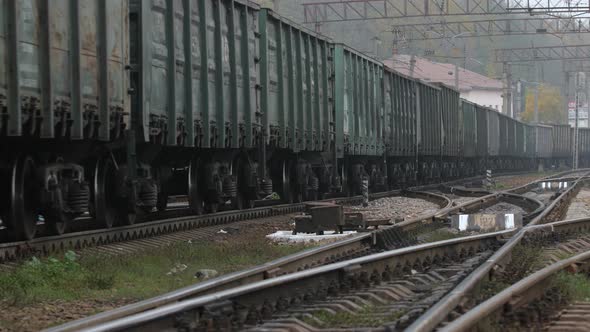 Freight Train Cars Are Traveling alt