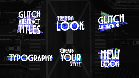 Glitch Abstract Titles Titles template preview
