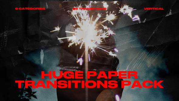 Vertical Paper Transitions Pack Premiere Pro template preview