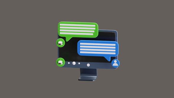 3D Animation of Chat GPT AI Dialogue Partner alt