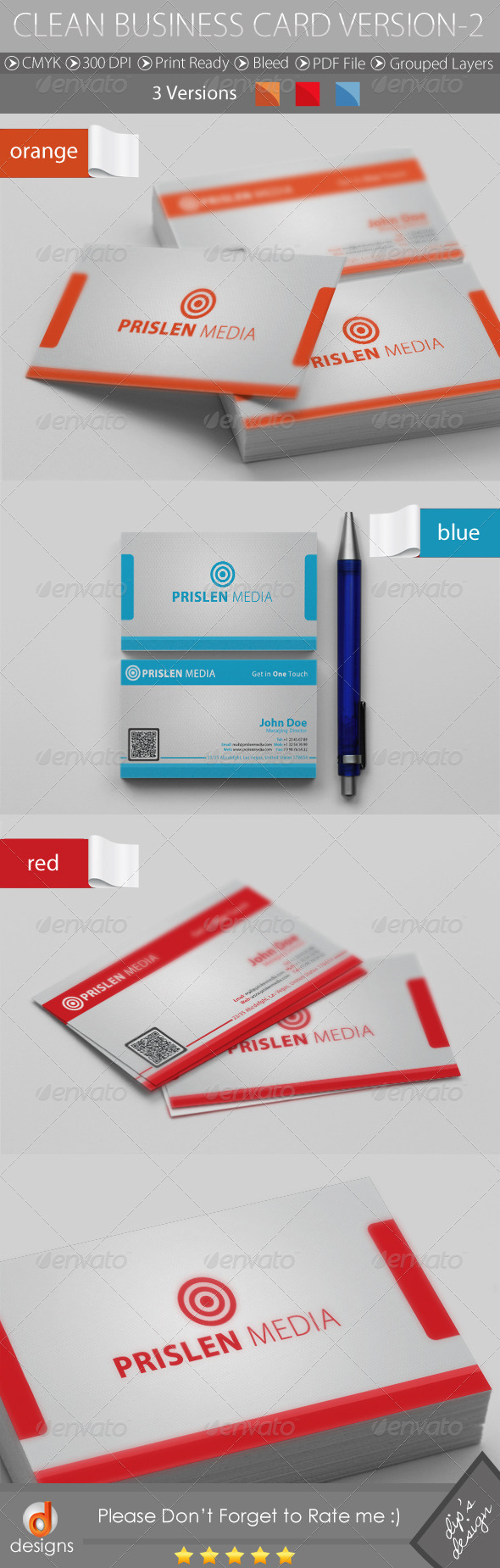 CLEAN BUSINESS CARD VERSION-2 - Business Cards Print Templates
