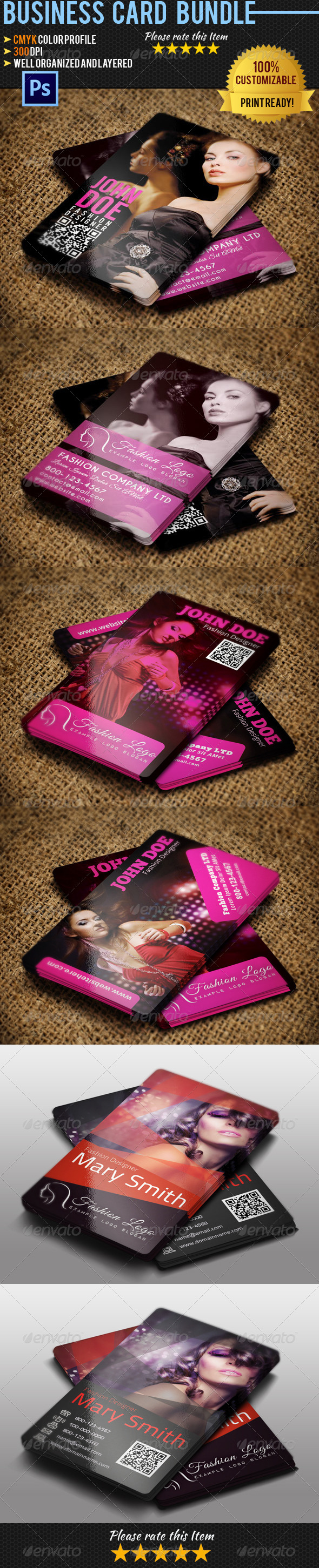 Fashion Business Card Bundle Vol.2 - Industry Specific Business Cards