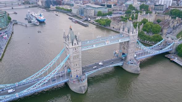Tower Bridge in London  Evening View From Above alt