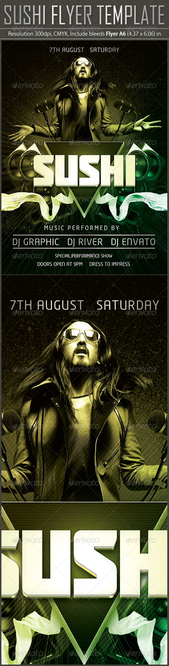Sushi Flyer Template - Clubs & Parties Events