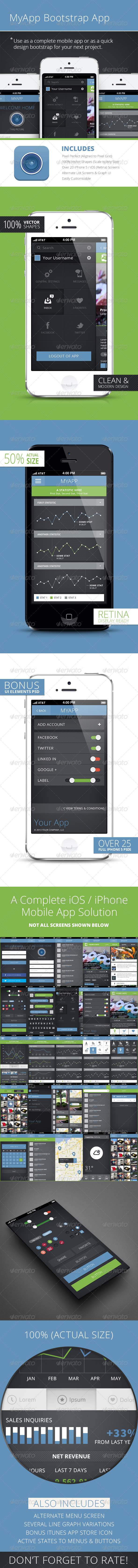 My App Bootstrap Mobile Phone UI / App - User Interfaces Web Elements