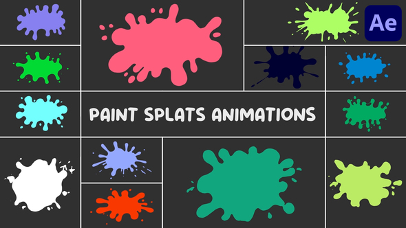Paint Splats Animations for After Effects Elements template preview