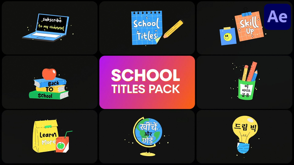 School Titles Pack for After Effects Titles template preview