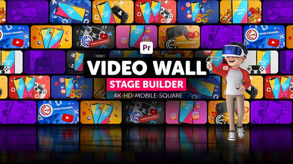 Video Wall Stage Builder for Premiere Pro Premiere Pro template preview