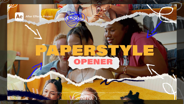 Paperstyle Opener for After Effects Openers template preview