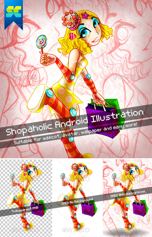 Shopaholic Android Illustration Character - Characters Illustrations