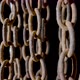 Old Metal Chain with Dark Rusted Links on Black Background - VideoHive Item for Sale