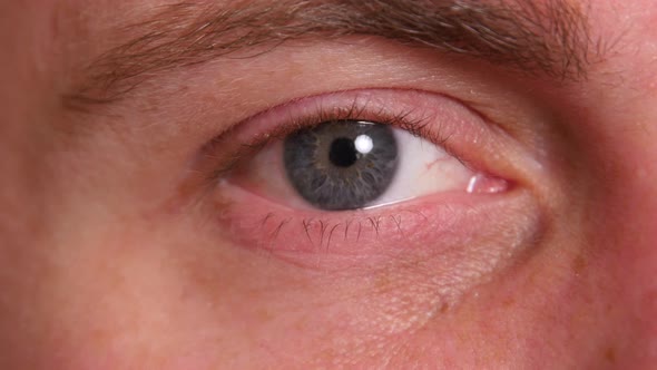 Extreme closeup of man's eye