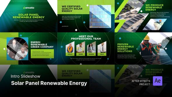 Intro/Opening - Solar Panel Renewable Energy Slideshow After Effects Project Files Video Displays template preview